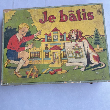 Boîte de jeux vintage <Je batis>